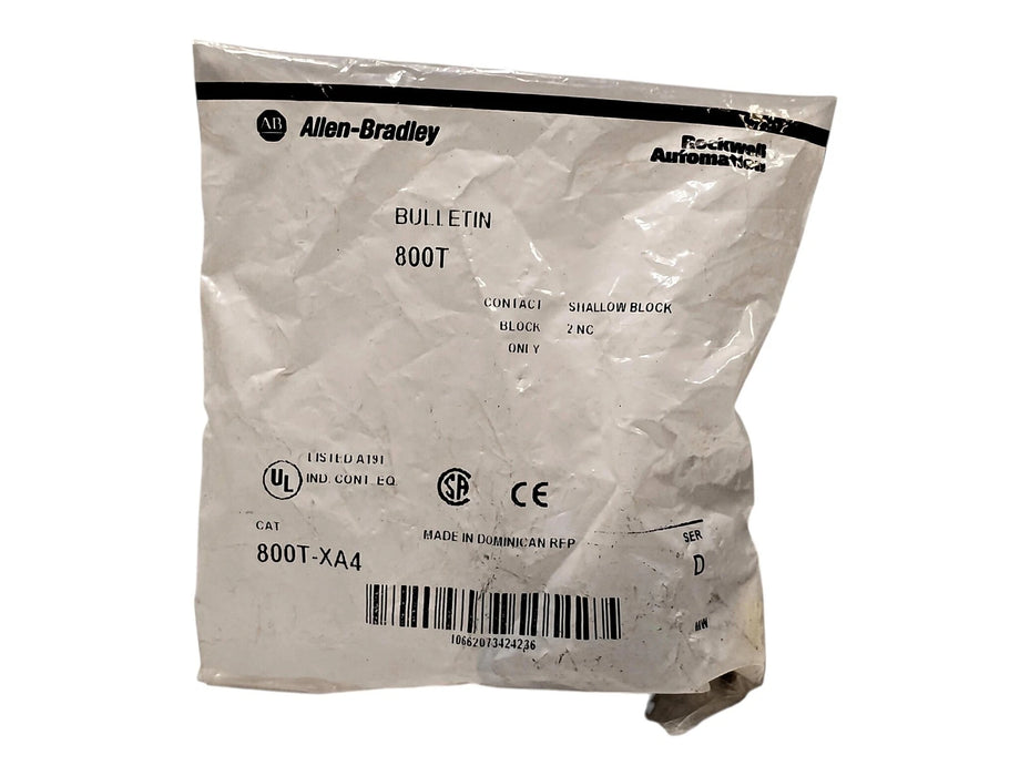 Allen-Bradley 800T-XA4 Series D 2 NC Shallow Contact Block for 30 mm Pushbuttons