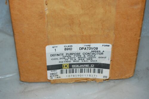 Square D DPA73V09 Contactor