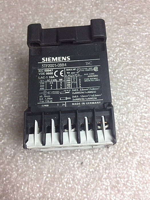 Siemens 3TF2001-0BB4 Contactor
