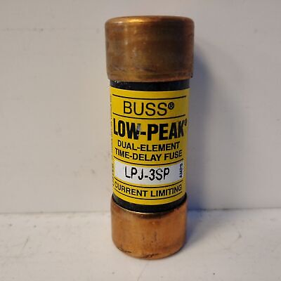 Bussmann LPJ-3SP 600 V AC / 300 V DC 3 A Low-Peak Time Delay Fuse - Lot of 3