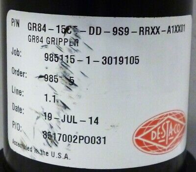 Destaco GR84-15CE-DD-9S9-RRXX-A1XX01 Pneumatic Gripper