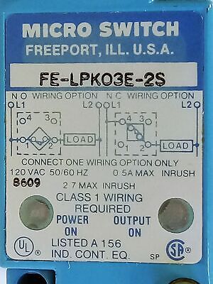 Micro Switch FE-LPK03E-2S 120V 2.7A Photoelectric Proximity Switch