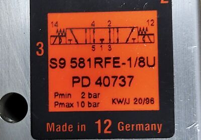 Hoerbiger PD 48737-0233 SD581RFE-1/8U Solenoid Valve