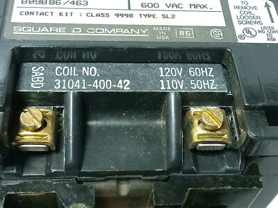 Square D 8536SBO2V02S 600 V AC 18 A Full Voltage Starter w/ 110/120 V AC Coil