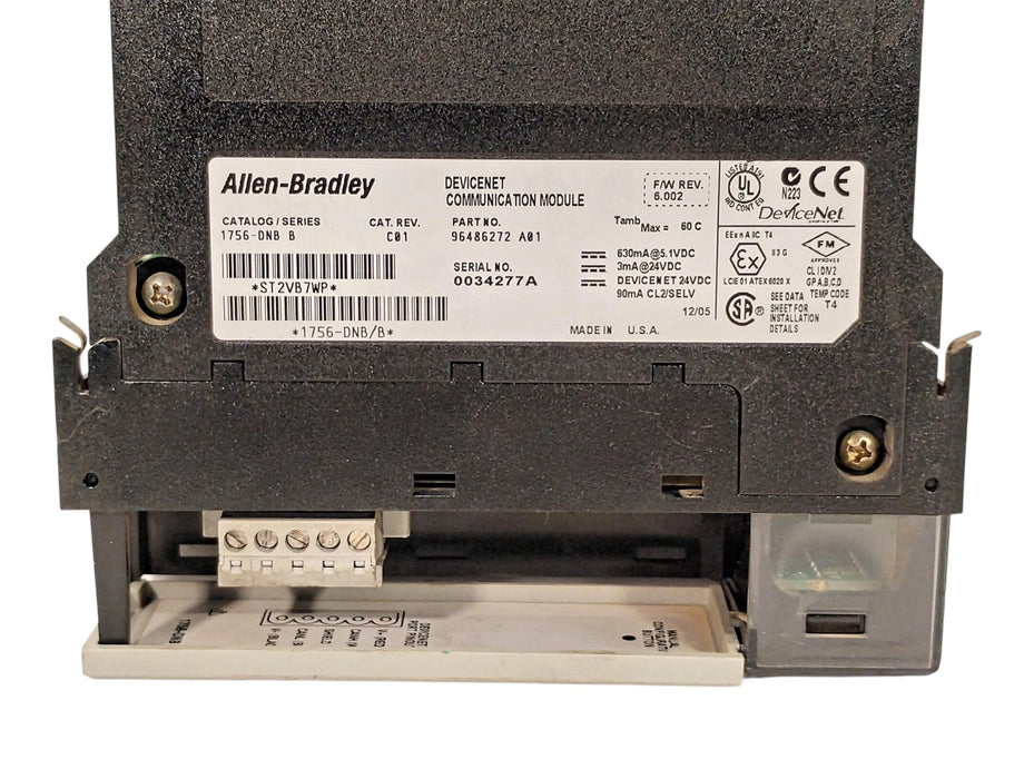 Allen-Bradley 1756-DNB Series B Cat Rev C01 F/W Rev 6.002 24 VDC PLC Module