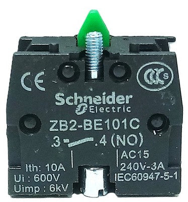 Schneider Electric ZB2BE101C 600 V 10 A Contact Block for 22 mm Pushbuttons