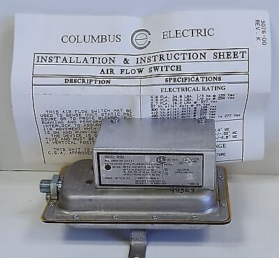 Columbus Electric 2E462A SPDT Air Flow Switch w/ Tubing