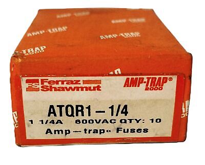 Ferraz Shawmut ATQR1-1/4 600 V AC / 300 V DC 1-1/4 A Time-Delay Fuse - Lot of 4