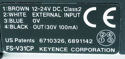 KEYENCE FS-V31CP 12-24 V DC 100 mA Fiber Optic Photoelectric Switch