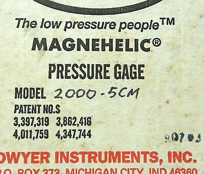 Dwyer 2000-5CM MAGNEHELIC Differential Pressure Gauge
