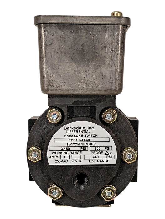 Barksdale EPD1H-AA40 125/250 V AC 4 A 3‚Äì40 psi Differential Pressure Switch
