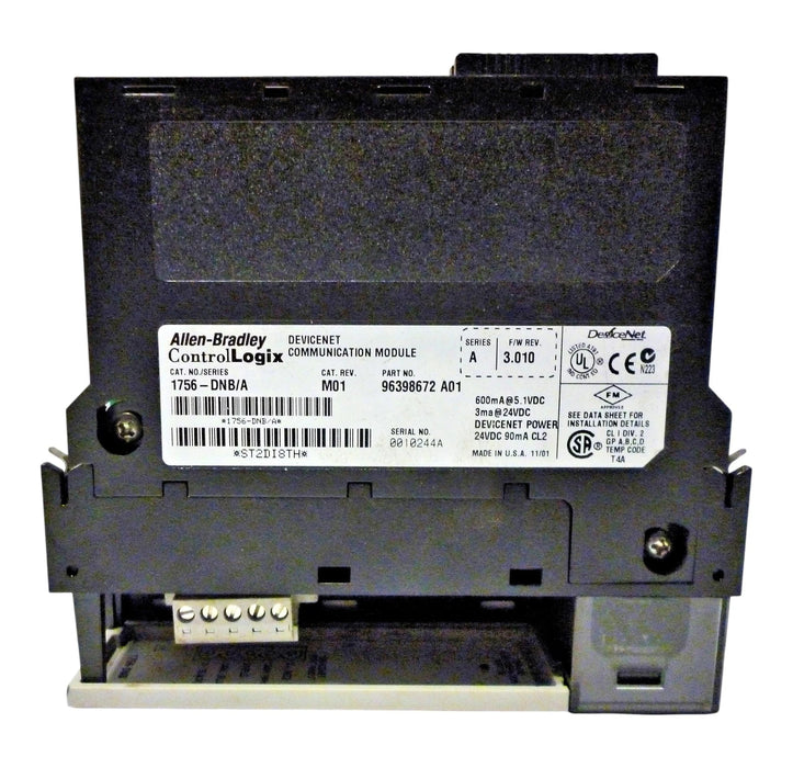 Allen-Bradley 1756-DNB Ser A CAT Rev M01 F/W Rev 3.010 24 VDC Digital PLC Module