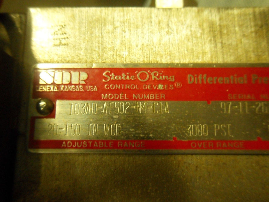 1 SOR WIKA 103AD-AF502-N4-C1A 990.27 DIFFERENTIAL PRESSURE SWITCH 20-150WC
