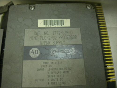 Allen-Bradley Processor MIni PLC 2/02 w P Supply 1772-L2P