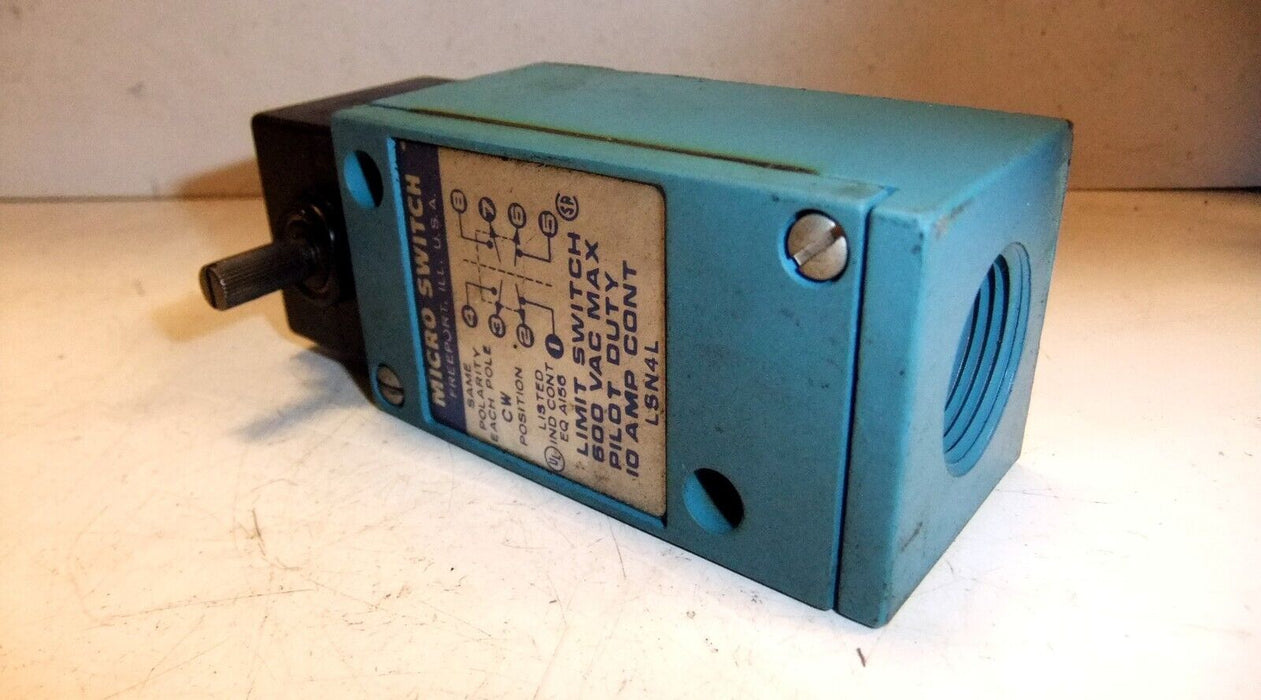 Microswitch LSN4L 600 VAC 10 A Pilot Duty Rotary Gear Limit Switch
