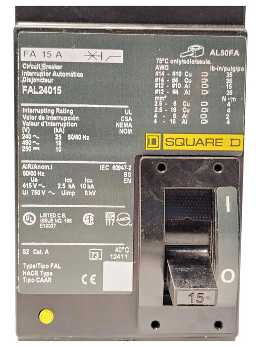 Square D FAL24015 480 V AC 15 A 2-Pole Circuit Breaker