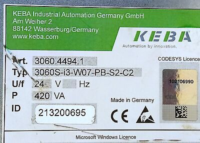 KEBA 3060S-I3-W07-PB-S2-C2 ANDRONIC 3060+ CNC Control System w/ Windows 7 ULT