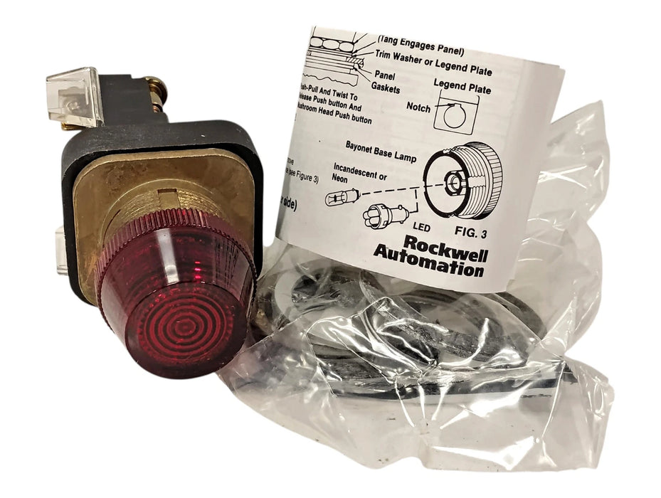 Allen-Bradley 800T-Q10R Series T 120 V AC/DC 30.5 mm Red Pilot Light