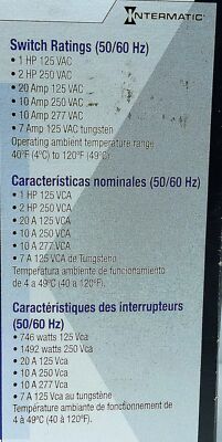 Intermatic FF12HC 120-277 V AC 7-20 A Auto Shut-Off Timer