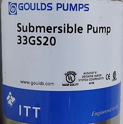 ITT 33GS20 Goulds 33 GPM 2 hp 4 in Submersible Pump