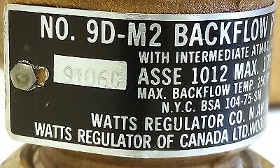 Watts 9D-M2 3/4 in Backflow Preventer