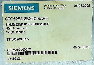 Siemens 6FC5253-6BX10-4AF0 24 V HMI Computer w/ Embedded Windows XP