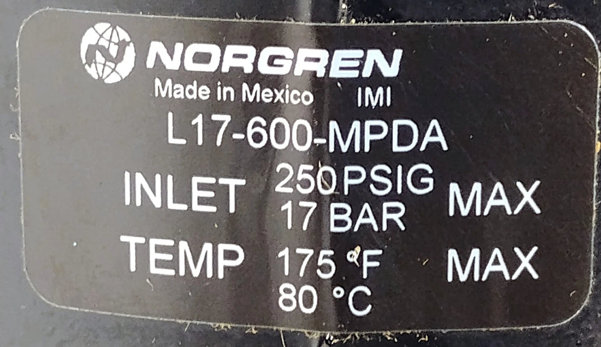 Norgren L17-600-MPDA 250 psi 3/4 in PTF Air Line Lubricator
