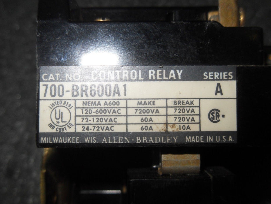 1 Allen-Bradley 700-BR600A1 CONTROL RELAY