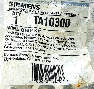 Siemens TA1Q300 Wire Grip Kit for Molded Case Circuit Breakers