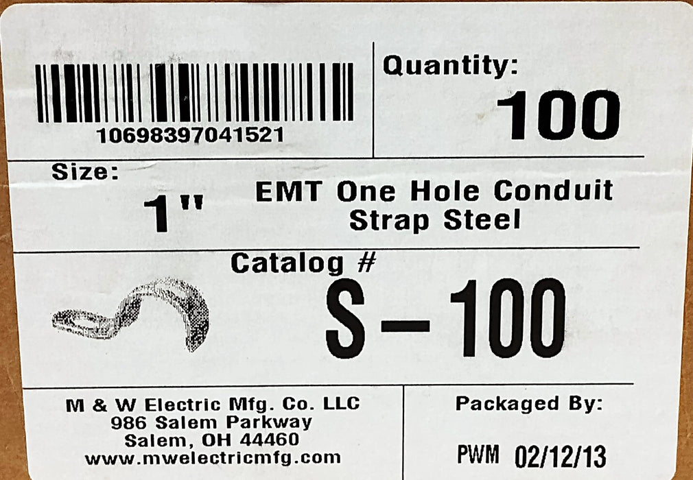 MW Electric S-100 1 in 1 Hole Conduit Strap