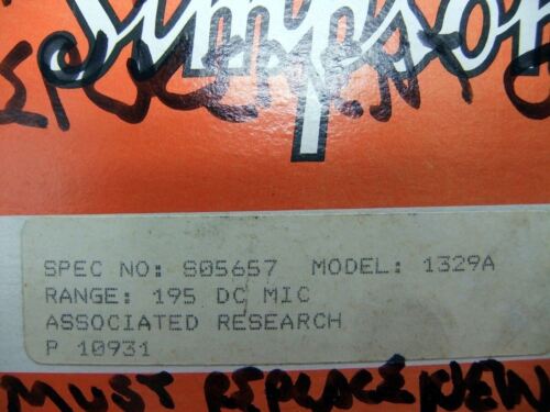 Simpson 1329A Megohm / Ohm Panel Meter