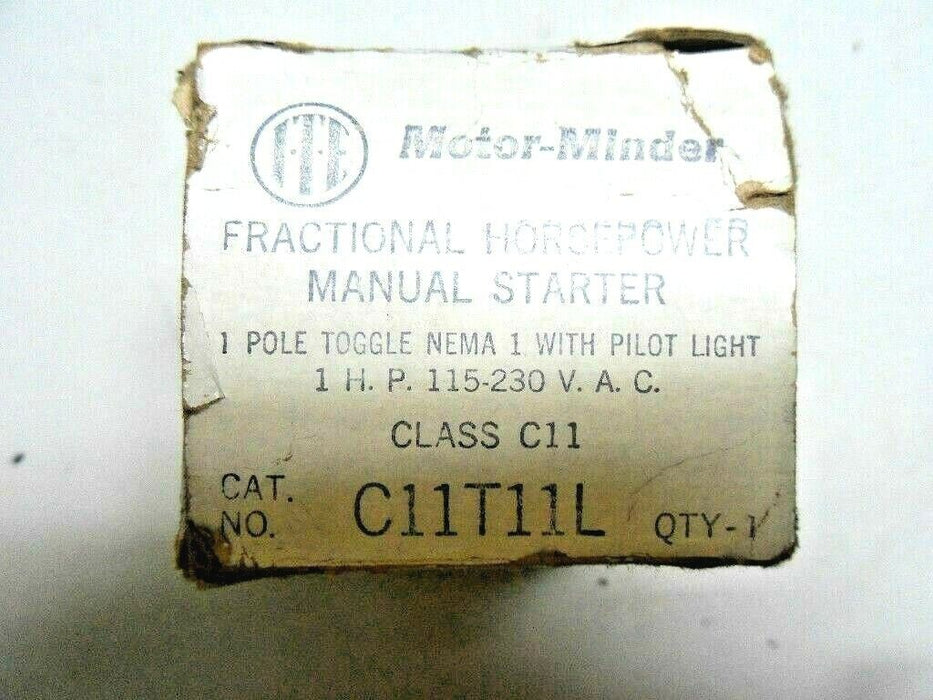 1 ITE C11T11L MANUAL MOTOR STARTER