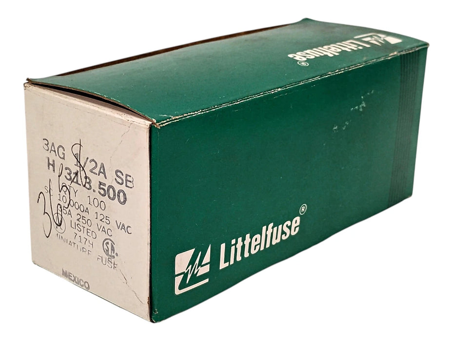 Littelfuse 3AG12A313 H313.500 250 V AC 0.5 A Time-Delay Fuse