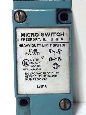 Microswitch LSD1A 600 V AC 10 A Heavy Duty Roller Plunger Limit Switch