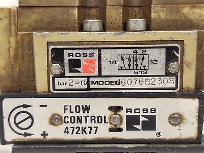 Ross Controls 6076B2308 472K77 Solenoid Valve Assembly No Coils