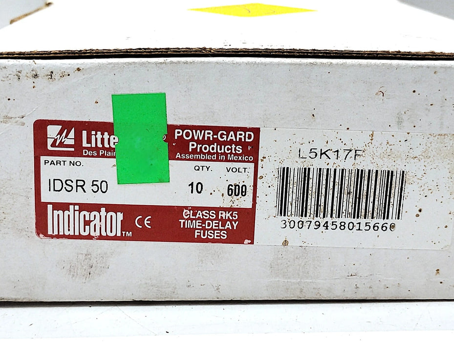 Littelfuse IDSR-50 POWR-GARD 600 V AC 50 A Current-Limiting Time-Delay Fuses