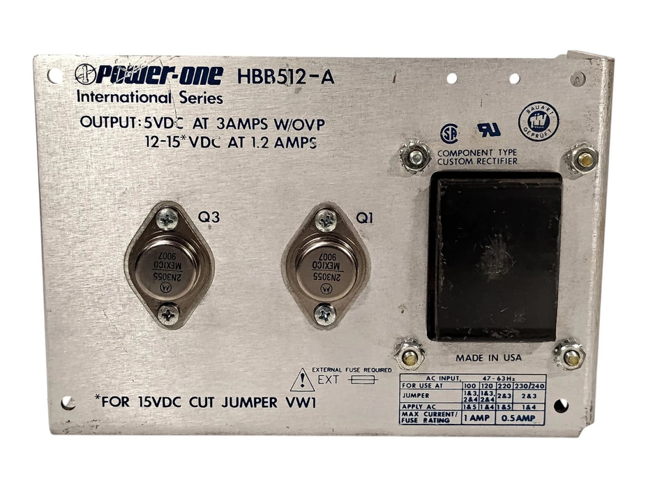 Power-One HBB512-A Power Supply w/ 5 VDC 3 A and 12 VDC 1.25 A Output