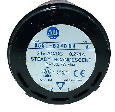 Allen-Bradley 855T-B24DN4 24 V AC/DC Red Steady Stacklight No Bulb