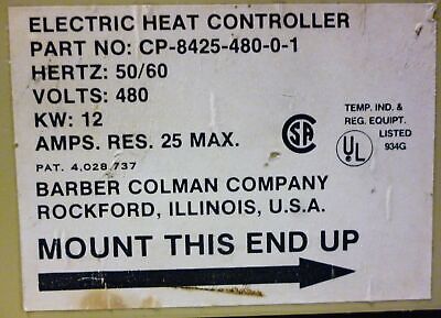 Barber Colman CP-8425-480-0-1 Electric Heat Controller
