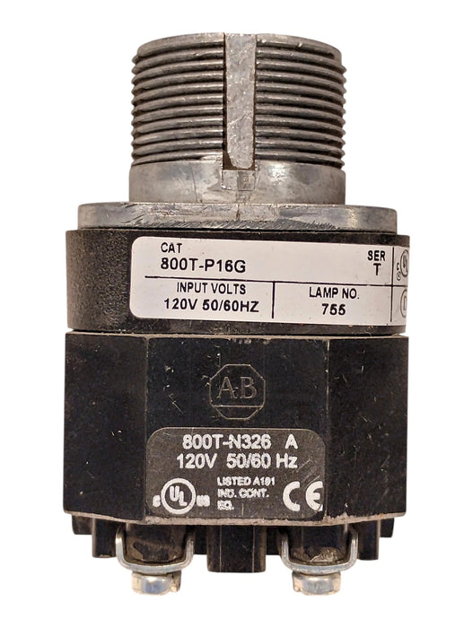 Allen-Bradley 800T-P16G Ser T 120 V AC Green Transformer Style Panel Indicator