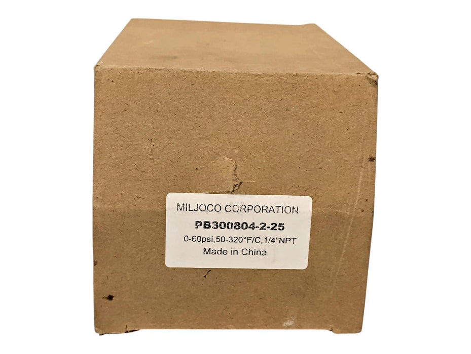 MILJOCO PB300804-2-25 0-60 psi 50-320 Deg F 1/4 in NPT Tridicator Gauge