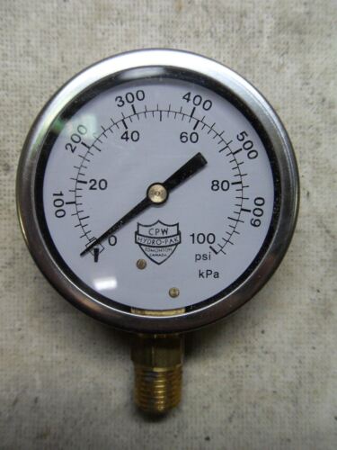 1 Hydro-Pak 104 Sb Pressure Gauge 0-100 Psi
