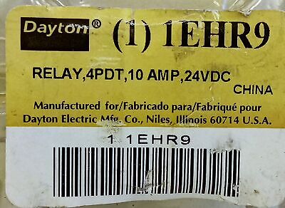 Dayton 1EHR9 24 V DC 10 A Miniature Ice Cube Relay