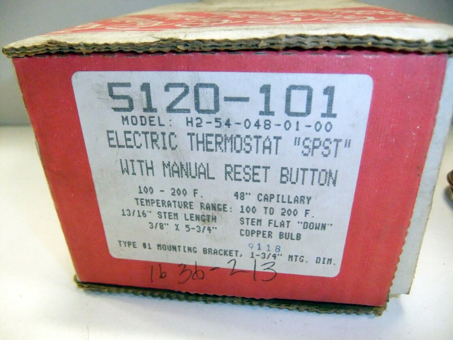 Robertshaw Thermostat 5120-101 100-200 deg.