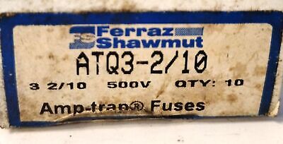 Ferraz Shawmut ATQ3-2/10 500 V AC 3.2 A Amp-Trap Time-Delay Fuse - Lot of 7