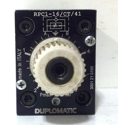 Duplomatic RPC1-16/CT/41 Pressure & Temperature Compensated Flow Control Valve