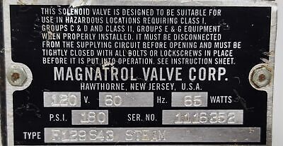 Magnatrol F129S43 Solenoid Valve