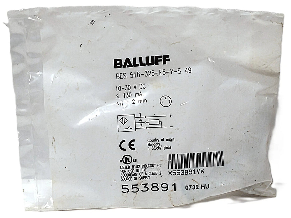 Balluff BES 516-325-E5-Y-S49 BES030W 10-30 V DC Inductive Proximity Sensor