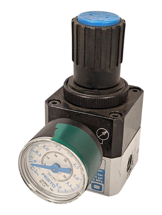 Festo LRP-1/4-10 0.1-10 bar Air Pressure Regulator w/ G1/4 Ports and Gauge