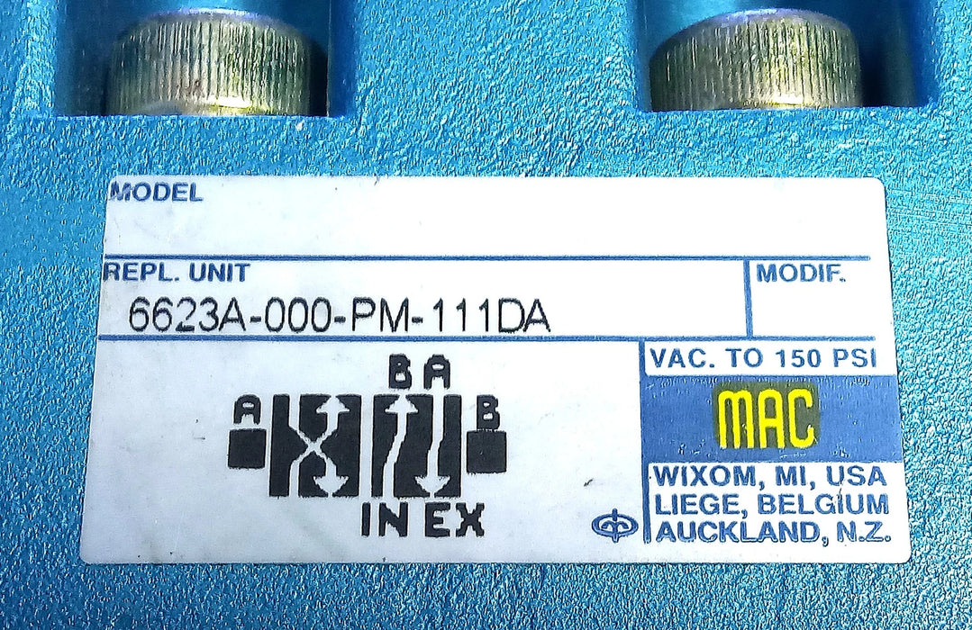 MAC Valves 6623A-000-PM-111DA 110/120 V AC 25-150 psi Double Solenoid Valve